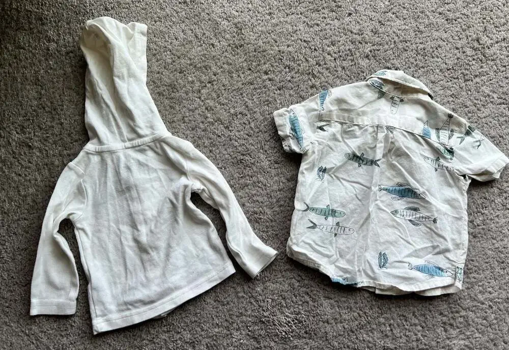 (#14).  Little Planet Organic Fish Shirt & Carter's Elephant Hoodie